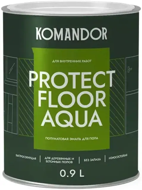 Командор Protect Floor Aqua эмаль полуматовая для пола (900 мл) бесцветная