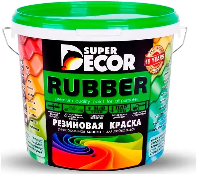 Super Decor Люкс краска фактурная для наружных и внутренних работ (6 кг) белая