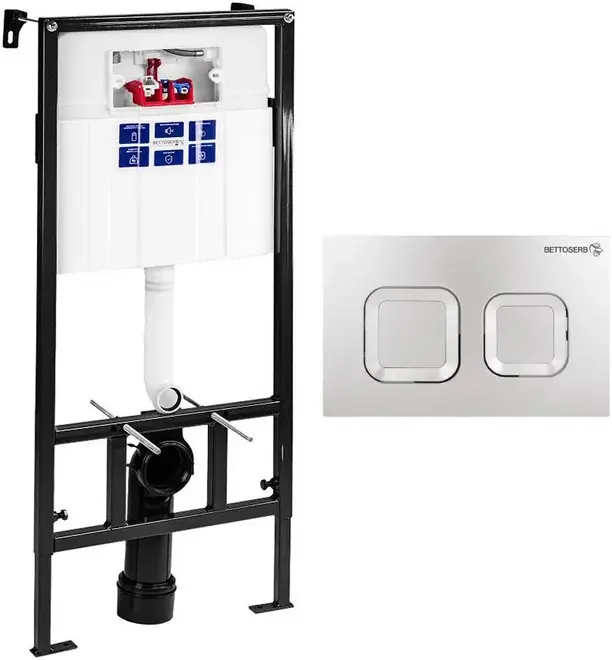 Bettoserb Sava Fix Slim инсталляция с клавишей смыва Smart хром (Set40006473)