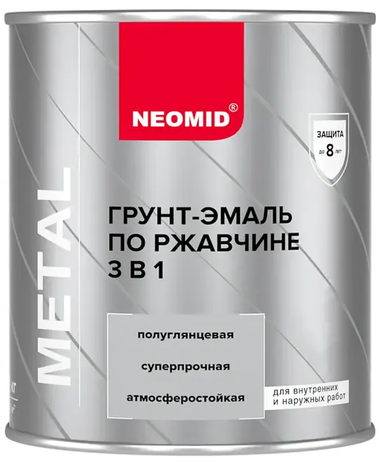 Неомид грунт-эмаль по ржавчине 3 в 1 (900 г) белая RAL 9010