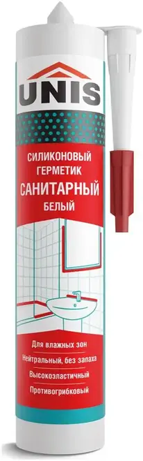 Юнис UN-85 герметик силиконовый санитарный (300 мл) белый