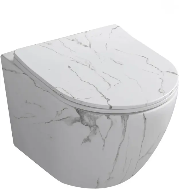 Cerutti SPA Sella Aria Tornado унитаз подвесной безободковый мрамор белый матовый MW, смыв торнадо CT9532