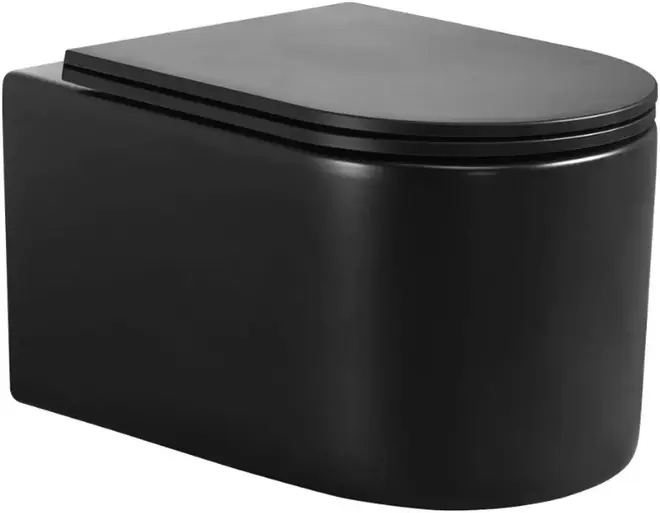 Cerutti SPA Tanaro Aria унитаз подвесной безободковый черный матовый MB, смыв круговой CT9238