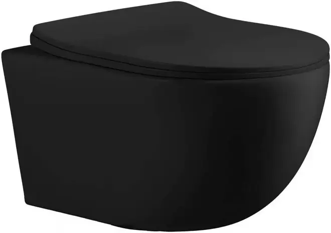 Cerutti SPA Orlter Aria унитаз подвесной безободковый черный матовый MBF, смыв круговой CT10017