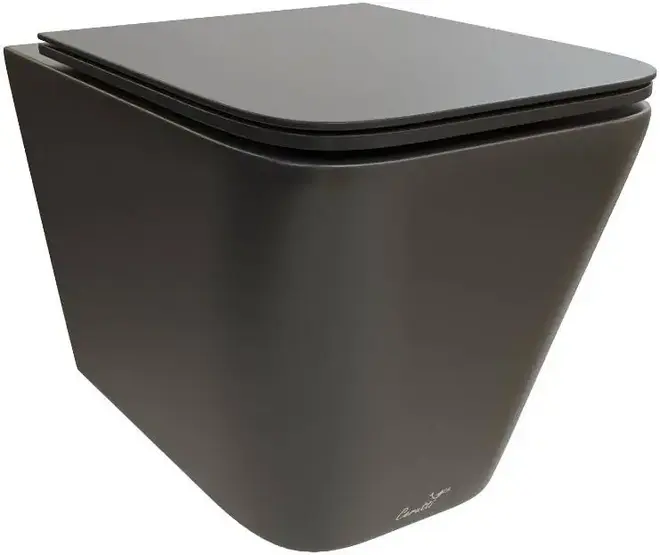 Cerutti SPA Maiella Aria унитаз подвесной безободковый черный матовый смыв круговой CT9163