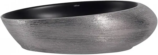 Abber Bequem AC2107 раковина накладная (черная матовая с серебром) AC2107BS