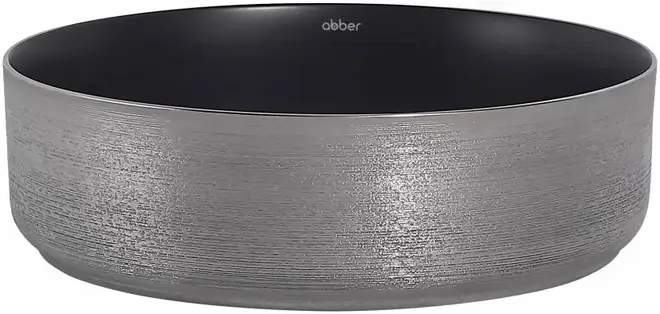 Abber Bequem AC2109 раковина накладная (черная матовая с серебром) AC2109BS