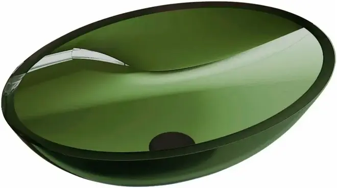Abber Kristall AT2802 раковина накладная прозрачная (зеленая) AT2802Emerald