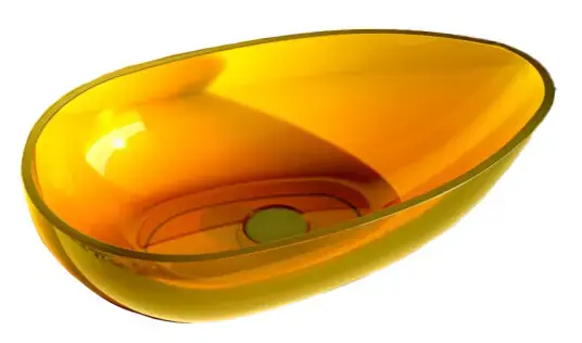 Abber Kristall AT2811 раковина накладная прозрачная (желтая) AT2811Amber