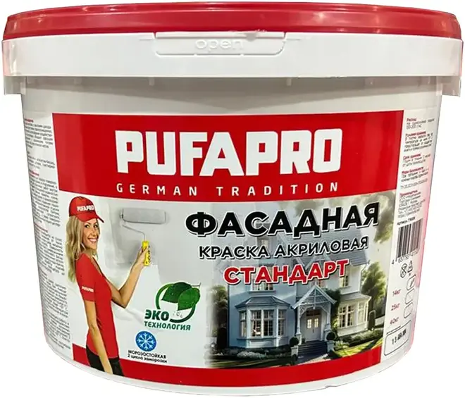 Пуфас Pufapro Стандарт краска фасадная акриловая (14 кг) белая