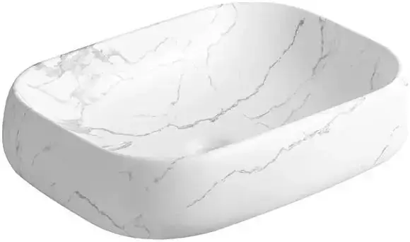 Cerutti SPA CR0086 раковина накладная (565 мм мрамор белый матовый) CR0086 MMW2