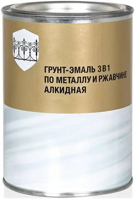 Стандарт грунт-эмаль алкидная 3 в 1 по металлу и ржавчине (800 г) белая