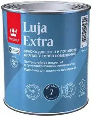 Тиккурила Tikkivala Luja Extra 7 краска для влажных помещений антигрибковая матовая (9 л) бесцветная