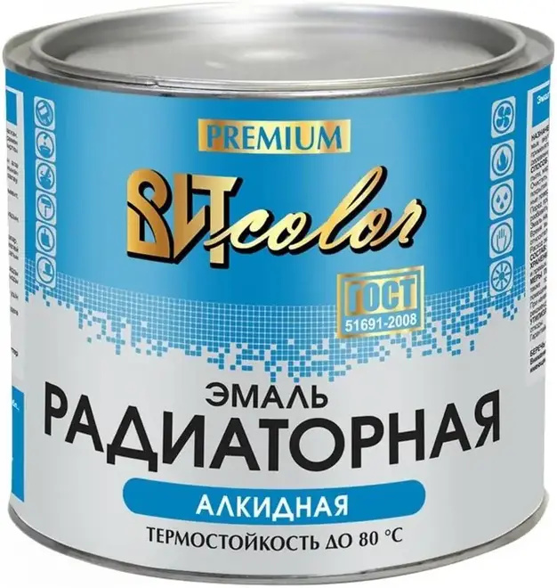 Вит Color Радиаторная эмаль алкидная (1.9 кг) белая (до 80°С)