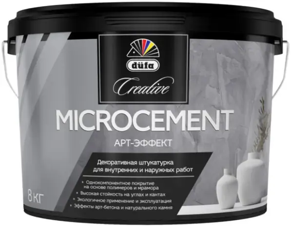 Dufa Creative Microcement декоративная штукатурка с эффектом необработанного бетона (8 кг)