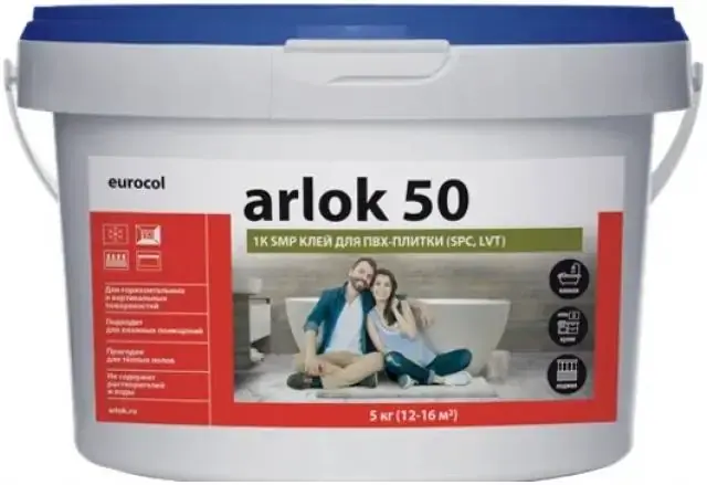 Forbo Eurocol Arlok 50 однокомпонентный SMP клей для ПВХ-плитки SPC, LVT (5 кг)