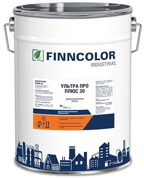 Finncolor Industrial Ультра Про Плюс 30 краска акрилатная полуматовая (18 л) база А