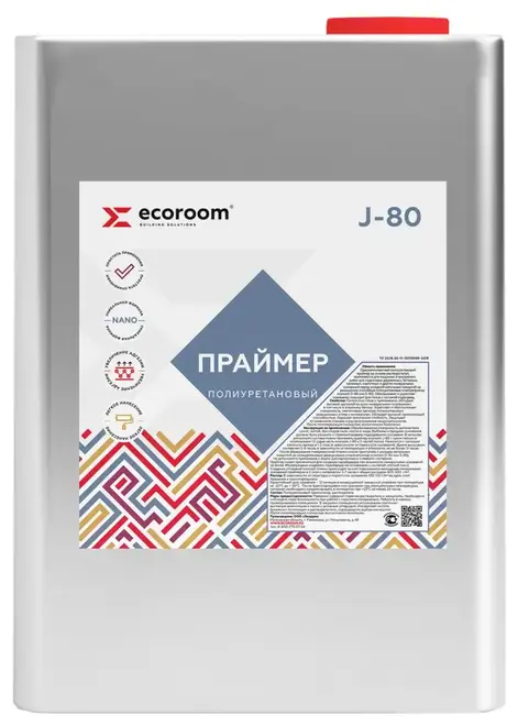 Ecoroom J-80 праймер полиуретановый (5 л) желто-коричневый
