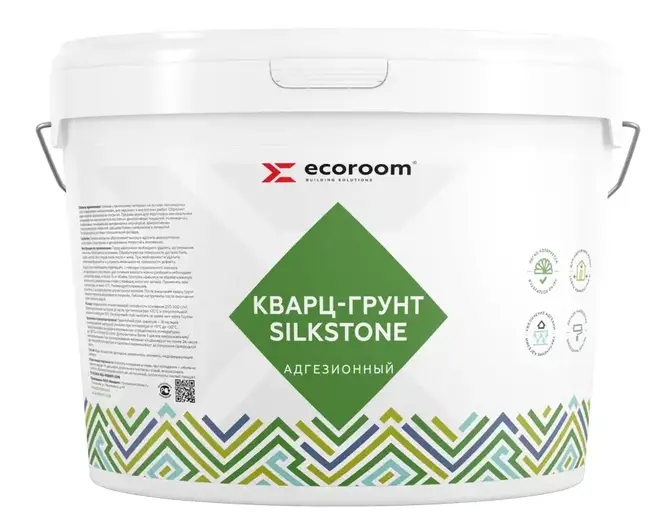 Ecoroom Silkstone кварц-грунт адгезионный (18 кг) белая