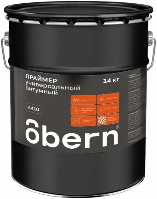 Obern праймер битумный для гидроизоляции универсальный (20 л) черный