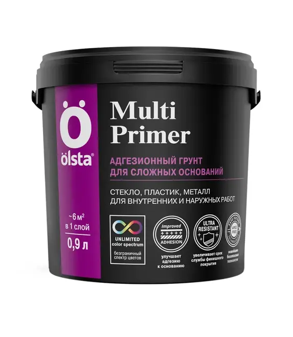 Olsta Multi Primer грунт адгезионный для сложных оснований (900 мл) белый