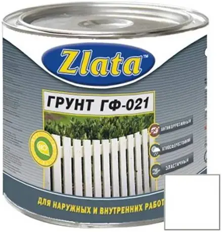 Zlata ГФ-021 грунт для наружных и внутренних работ (800 г) белый