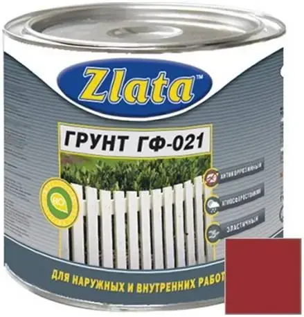 Zlata ГФ-021 грунт для наружных и внутренних работ (2.6 кг) красно-коричневый