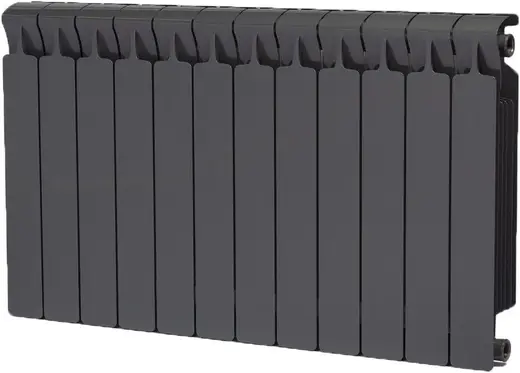 Рифар Monolit радиатор монолитный биметаллический 500 12 секций (960*577*100 мм) антрацит/черный