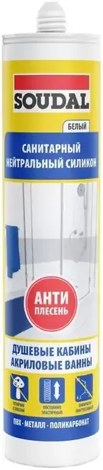 Soudal силикон нейтральный санитарный (280 мл) белый