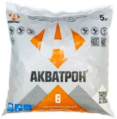Акватрон 6 материал гидроизолирующий проникающего действия (5 кг) серый