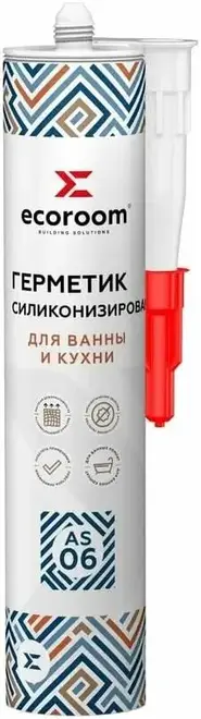 Ecoroom AS-06 герметик силиконизированный для ванны и кухни (310 мл)