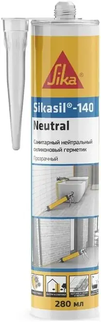 Sika Sikasil-140 Neutral герметик силиконовый нейтральный для санитарных помещений (280мл) бесцветный