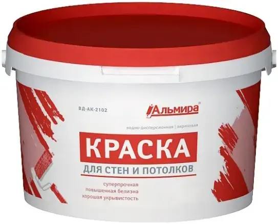 Альмира для Стен и Потолков краска водно-дисперсионная акриловая (40 кг) белая