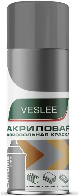Veslee краска аэрозольная акриловая декоративная (520 мл) хром хром