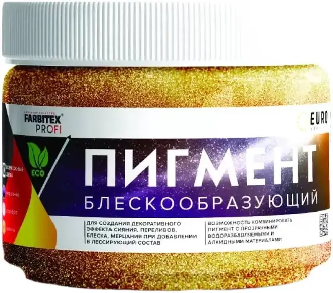 Farbitex Profi пигмент блескообразующий для лессирующих составов (100 г) золото