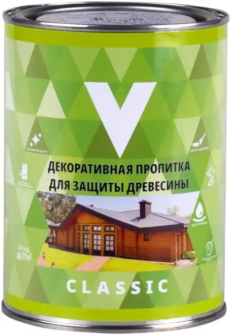V Classic пропитка декоративная для защиты древесины (800 мл венге) Россия