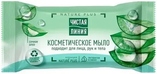 Чистая Линия Сочное Алоэ мыло косметическое для лица, рук и тела (75 г)