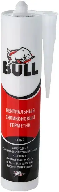 Bull герметик силиконовый нейтральный (280 мл) белый