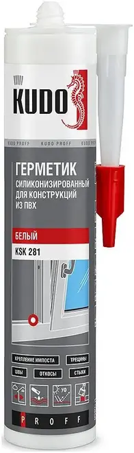 Kudo Proff герметик силиконизированный для конструкций из ПВХ (280 мл)