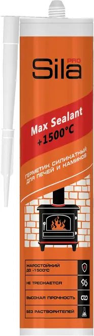 Sila Pro Max Sealant +1500 герметик силикатный для печей и каминов (280 мл) черный