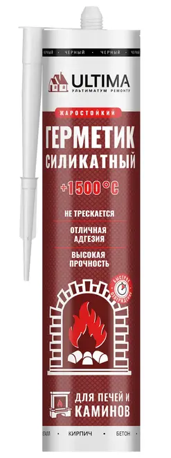 Ultima +1500°С герметик силикатный для печей и каминов (260 мл)