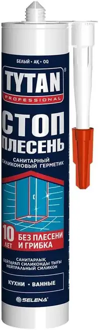 Титан Professional Стоп Плесень герметик силиконовый санитарный нейтральный (280 мл) белый