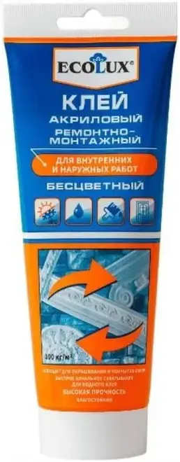 Ecolux клей акриловый ремонтно-монтажный (200 мл) бесцветный