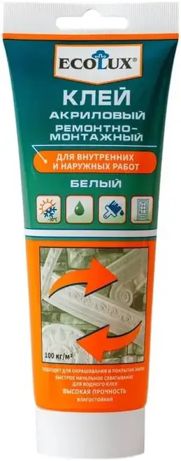 Ecolux клей акриловый ремонтно-монтажный (200 мл) белый