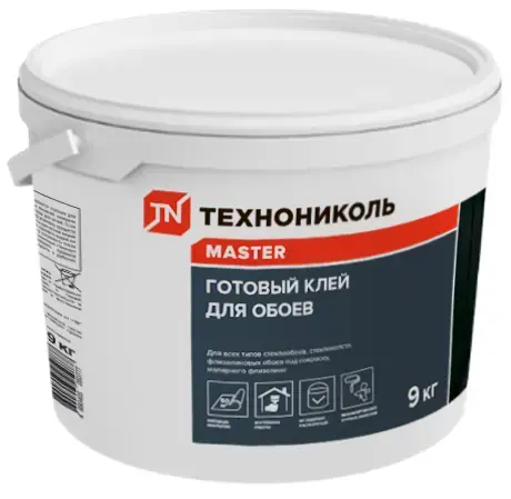 Технониколь Master клей для стеклообоев и стеклохолста готовый к применению (9 кг)