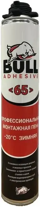 Bull Adhesive 65 пена зимняя монтажная профессиональная (850 г)