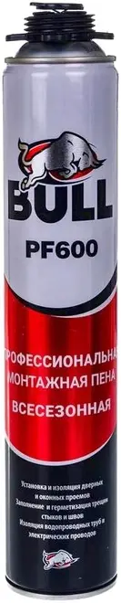 Bull PF600 пена монтажная профессиональная всесезонная (750 мл/600 г)