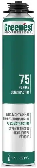 Greenest Professional 75 Constraction пена монтажная профессиональная (1 л) летняя