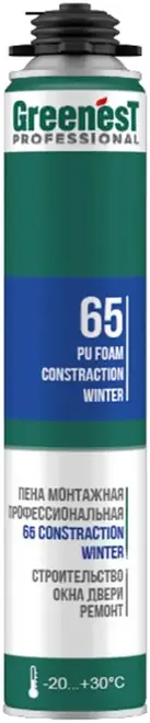 Greenest Professional 65 L Constraction пена монтажная профессиональная (1 л)