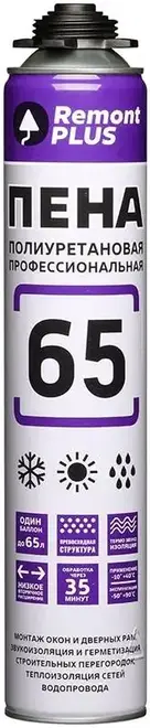 Remont Plus 65 Pro пена профессиональная полиуретановая (750 мл)